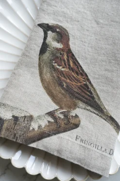 Cristina Oria Servilletas Y Accesorios^Set 6 Servilletas De Lino Con Diseño De Aves