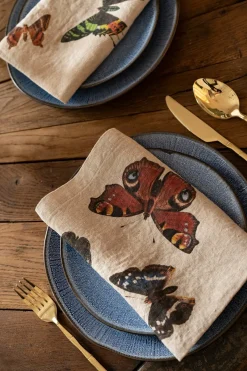 Cristina Oria Servilletas Y Accesorios^Set 6 Servilletas De Lino Con Diseño De Mariposas