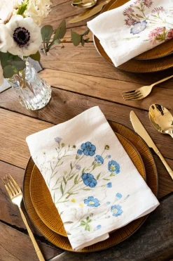 Cristina Oria Servilletas Y Accesorios^Set 6 Servilletas De Lino Con Diseño De Flores Silvestres