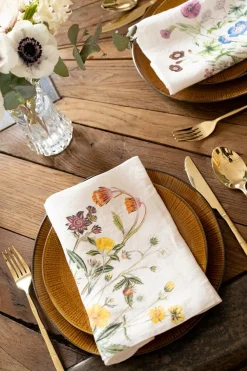Cristina Oria Servilletas Y Accesorios^Set 6 Servilletas De Lino Con Diseño De Flores Silvestres