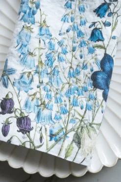 Cristina Oria Servilletas Y Accesorios^Set 6 Servilletas De Lino Con Diseño De Flores Azules