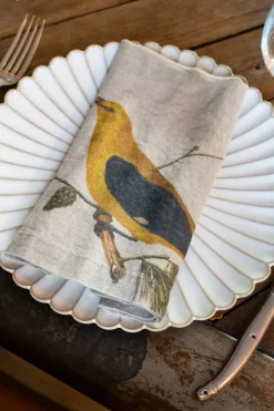 Cristina Oria Servilletas Y Accesorios^Set 6 Servilletas De Lino Con Diseño de Pájaros