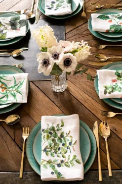 Cristina Oria Servilletas Y Accesorios^Set 6 Servilletas De Lino Con Diseño De Bayas Silvestres