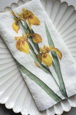 Cristina Oria Servilletas Y Accesorios^Set 6 Servilletas De Lino Con Diseño De Flores Amarillas
