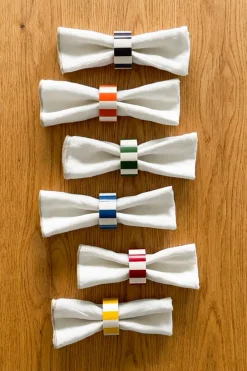 Cristina Oria Posavasos Y Servilleteros^Set 6 Servilleteros De Colores De Madera Y Resina