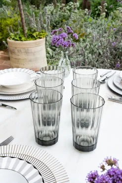 Cristina Oria Vasos^Set 6 Vasos Acrílicos Grises Grandes