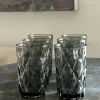 Cristina Oria Vasos^Set 6 Vasos Altos Grises Diseño Rombos