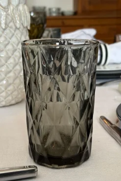 Cristina Oria Vasos^Set 6 Vasos Altos Grises Diseño Rombos