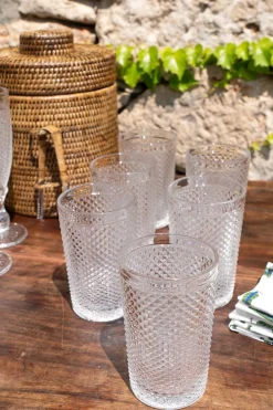 Cristina Oria Vasos^Set 6 Vasos Cristal Altos Transparente Picos