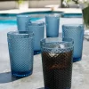 Cristina Oria Vasos^Set 6 Vasos Cristal Altos Azul Oscuro Picos