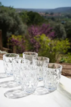 Cristina Oria Vasos^Set 6 Vasos Cristal Transparente Rombos