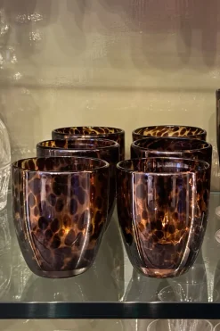 Cristina Oria Vasos^Set 6 Vasos De Cristal Con Diseño Moteado