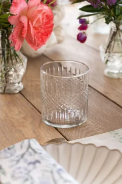 Cristina Oria Vasos^Set 12 Vasos De Cristal Tallado Rombos