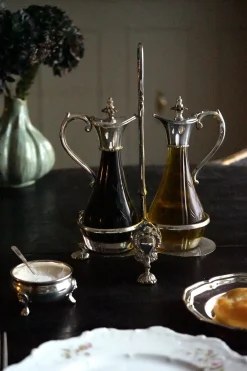 Cristina Oria Accesorios De Mesa^Set Aceitera Y Vinagrera De Cristal Y Plata Co