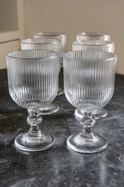 Cristina Oria Copas^Set De 6 Copas De Cristal Talladas Transparentes