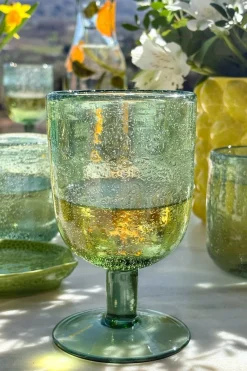 Cristina Oria Copas^Set De 6 Copas Verdes Diseño Burbujas