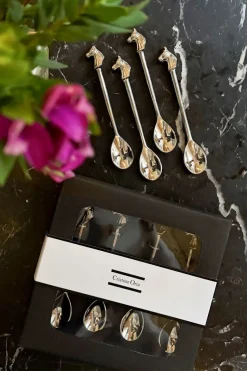 Cristina Oria Cubiertos De Aperitivo|Cubiertos De Postre^Set De 4 Cucharitas Con Diseño De Caballos