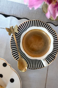 Cristina Oria Cubiertos De Aperitivo|Cubiertos De Postre^Set De 4 Cucharitas De Bronce Con Diseño De Mariposa