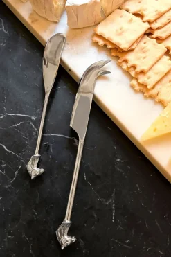 Cristina Oria Cubiertos De Aperitivo|Cubiertos De Postre^Set De 2 Cuchillos Para Quesos Con Diseño De Caballos