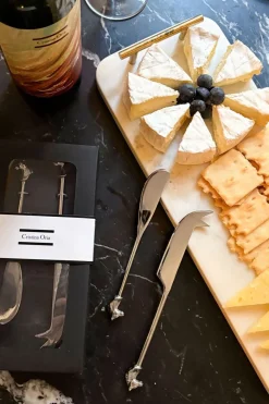Cristina Oria Cubiertos De Aperitivo|Cubiertos De Postre^Set De 2 Cuchillos Para Quesos Con Diseño De Caballos