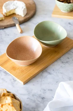 Cristina Oria Fuentes, Ensaladeras Y Cuencos^Set De 2 Cuencos Y Cucharas De Porcelana Sobre Base De Bambú