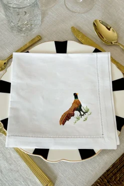 Cristina Oria Servilletas Y Accesorios^Set de 6 Servilletas Bordadas a Mano con Diseño de Animales de Caza