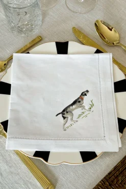 Cristina Oria Servilletas Y Accesorios^Set de 6 Servilletas Bordadas a Mano con Diseño de Animales de Caza