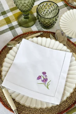 Cristina Oria Servilletas Y Accesorios^Set de 6 Servilletas Bordadas a Mano con Diseño de Flores