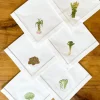 Cristina Oria Servilletas Y Accesorios^Set de 6 Servilletas Bordadas a Mano con Diseño de Verduras