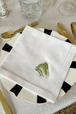 Cristina Oria Servilletas Y Accesorios^Set de 6 Servilletas Bordadas a Mano con Diseño de Verduras