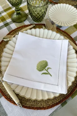 Cristina Oria Servilletas Y Accesorios^Set de 6 Servilletas Bordadas a Mano con Diseño de Verduras