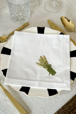 Cristina Oria Servilletas Y Accesorios^Set de 6 Servilletas Bordadas a Mano con Diseño de Verduras