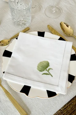 Cristina Oria Servilletas Y Accesorios^Set de 6 Servilletas Bordadas a Mano con Diseño de Verduras