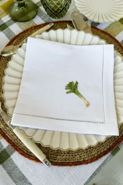 Cristina Oria Servilletas Y Accesorios^Set de 6 Servilletas Bordadas a Mano con Diseño de Verduras