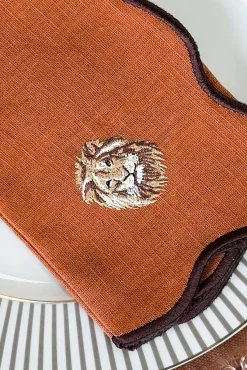 Cristina Oria Servilletas Y Accesorios^Set De 4 Servilletas Bordadas Animales De La Selva