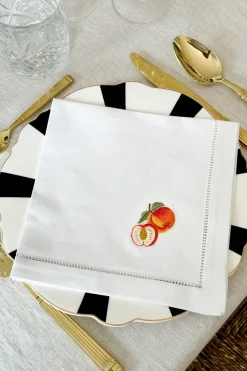 Cristina Oria Servilletas Y Accesorios^Set de 6 Servilletas Bordadas a Mano con Diseño de Frutas