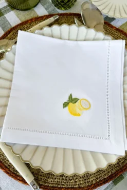 Cristina Oria Servilletas Y Accesorios^Set de 6 Servilletas Bordadas a Mano con Diseño de Frutas