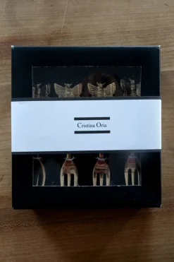 Cristina Oria Cubiertos De Aperitivo|Cubiertos De Postre^Set De 4 Tenedores De Bronce Con Diseño De Pájaro