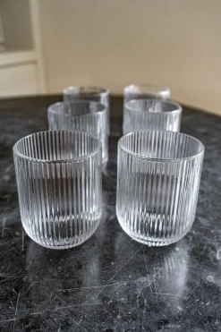 Cristina Oria Vasos^Set De 6 Vasos De Cristal Tallados Transparentes