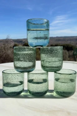 Cristina Oria Vasos^Set De 6 Vasos Verdes Diseño Burbujas
