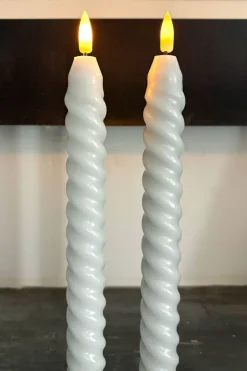 Cristina Oria Velas^Set De 2 Velas LED Con Diseño En Espiral Grises CO