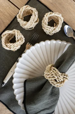 Cristina Oria Posavasos Y Servilleteros|Servilletas Y Accesorios^Set De Cuatro Servilleteros De Fibra Natural