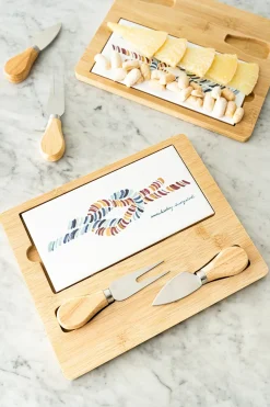 Cristina Oria Cuchillos|Tablas^Tabla De Bambú & Cuchillos Con Diseño Nudo Marinero