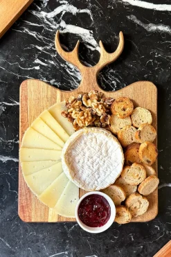 Cristina Oria Tablas^Tabla De Madera De Acacia Con Diseño De Cuernos De Ciervo