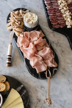 Cristina Oria Tablas^Tabla Ovalada Alargada De Mármol Negra