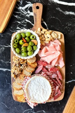 Cristina Oria Tablas^Tabla Rectangular De Madera De Acacia Con Mango