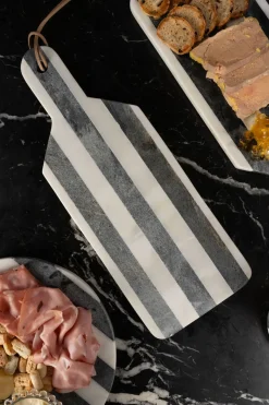 Cristina Oria Tablas^Tabla Rectangular De Mármol Blanca Y Gris Oscura