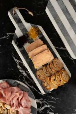 Cristina Oria Tablas^Tabla Rectangular De Mármol Blanca Y Gris Oscura