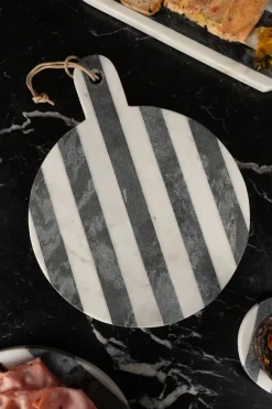 Cristina Oria Tablas^Tabla Redonda De Mármol Blanca Y Gris Oscura