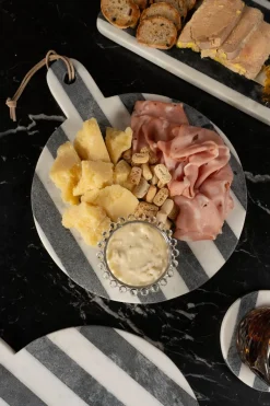 Cristina Oria Tablas^Tabla Redonda De Mármol Blanca Y Gris Oscura